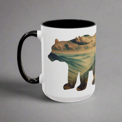 Shenandoah Bear Colored Mug Mug Printify 15oz Black