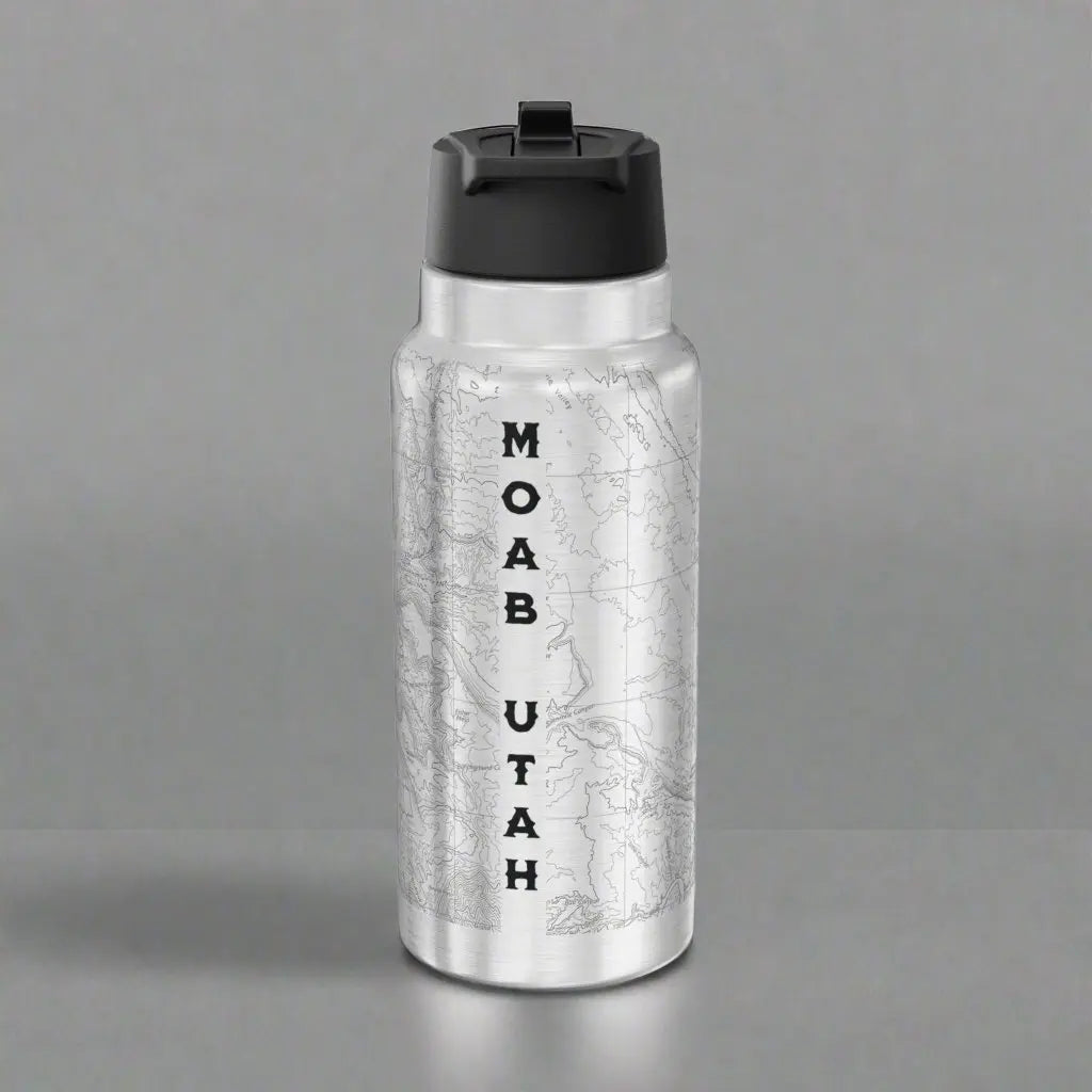 Arches National Park Topographic Insulated Water Bottle Tumbler 32oz Mug Printify