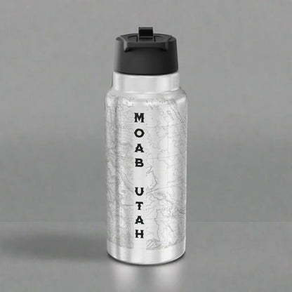 Arches National Park Topographic Insulated Water Bottle Tumbler 32oz Mug Printify