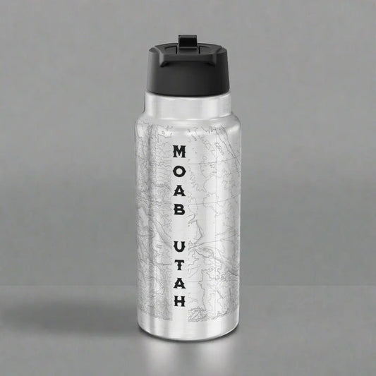 Arches National Park Topographic Insulated Water Bottle Tumbler 32oz Mug Printify