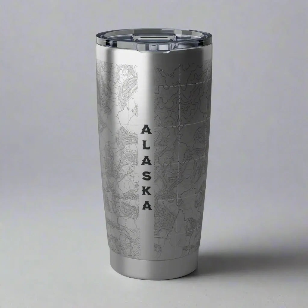 Denali National Park Topographic Tumbler 20oz Elevation 20,310 Ft. Alaska USGS Map Print Mug Printify