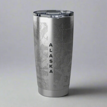 Denali National Park Topographic Tumbler 20oz Elevation 20,310 Ft. Alaska USGS Map Print Mug Printify