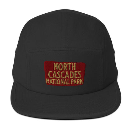 North Cascades National Park 5-Panel Hat hat Park Service Apparel Black