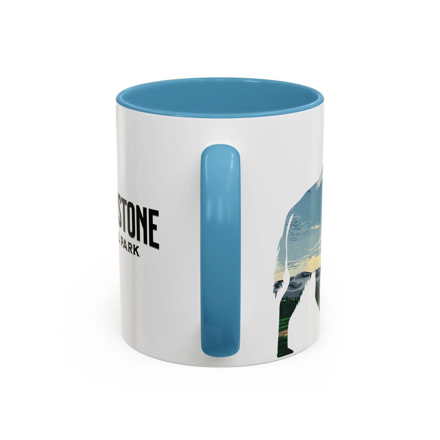 Yellowstone National Park Buffalo old Faithful Geyser Accent Coffee Mug 11oz 15oz Blue Black Pink Red Mug Printify