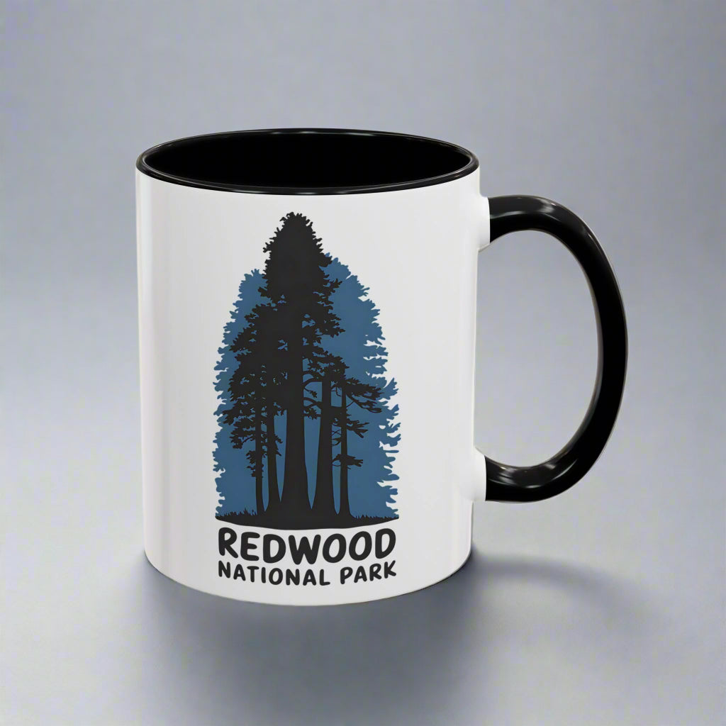 Redwood National Park Accent Mug Mug Printify 11oz Black
