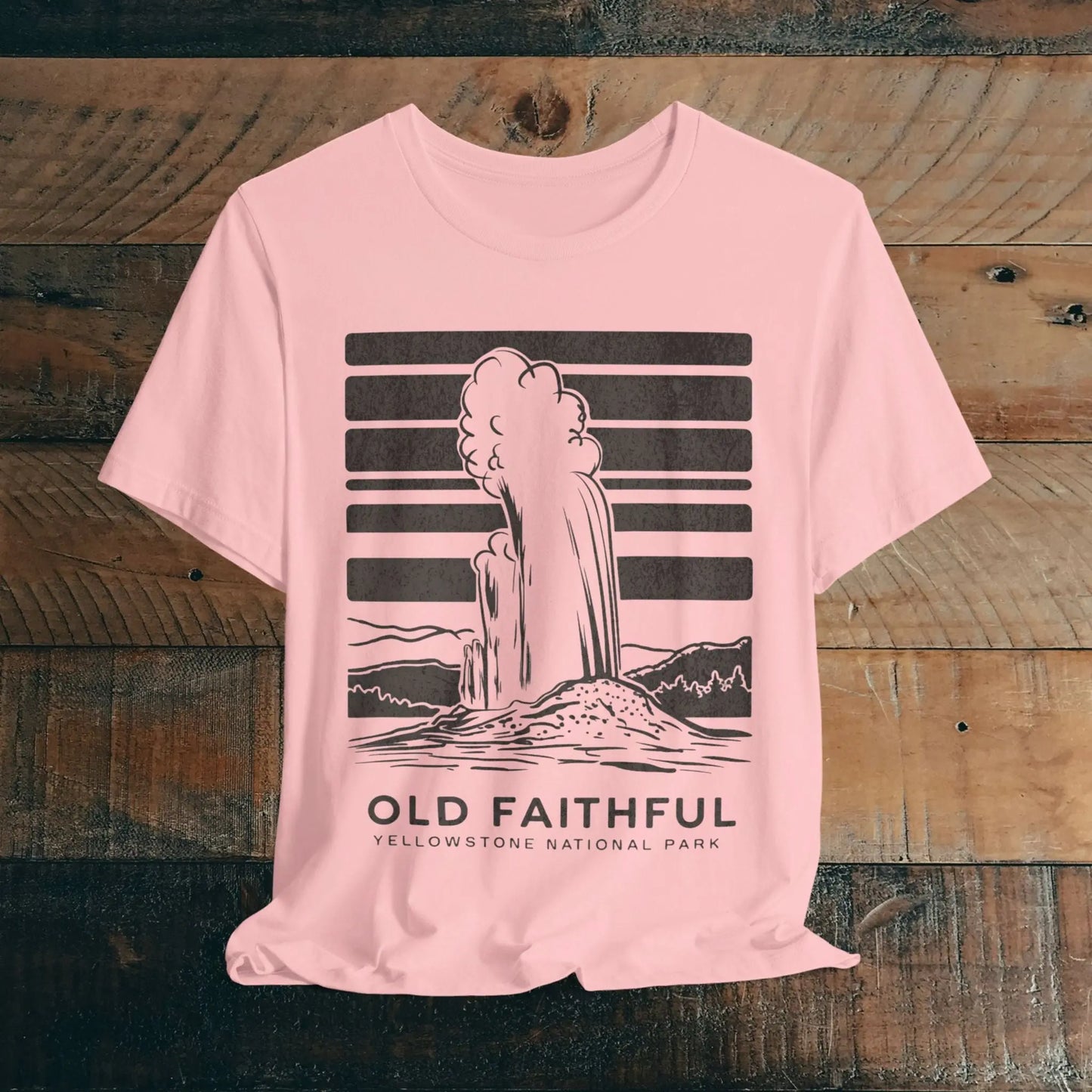 Yellowstone National Park Unisex Fit Soft T-Shirt T-Shirt Printify Pink S