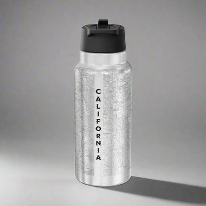 Sequoia Topographic Water Bottle Tumbler Mug Printify