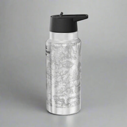 Denali National Park Topographic Insulated Water Bottle Tumbler 32oz Real USGS Topo Map Print Mug Printify