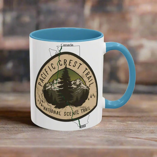 Pacific Crest Trail National Scenic Trail Accent Coffee Mug 11oz 15oz Mug Printify 11oz Light Blue