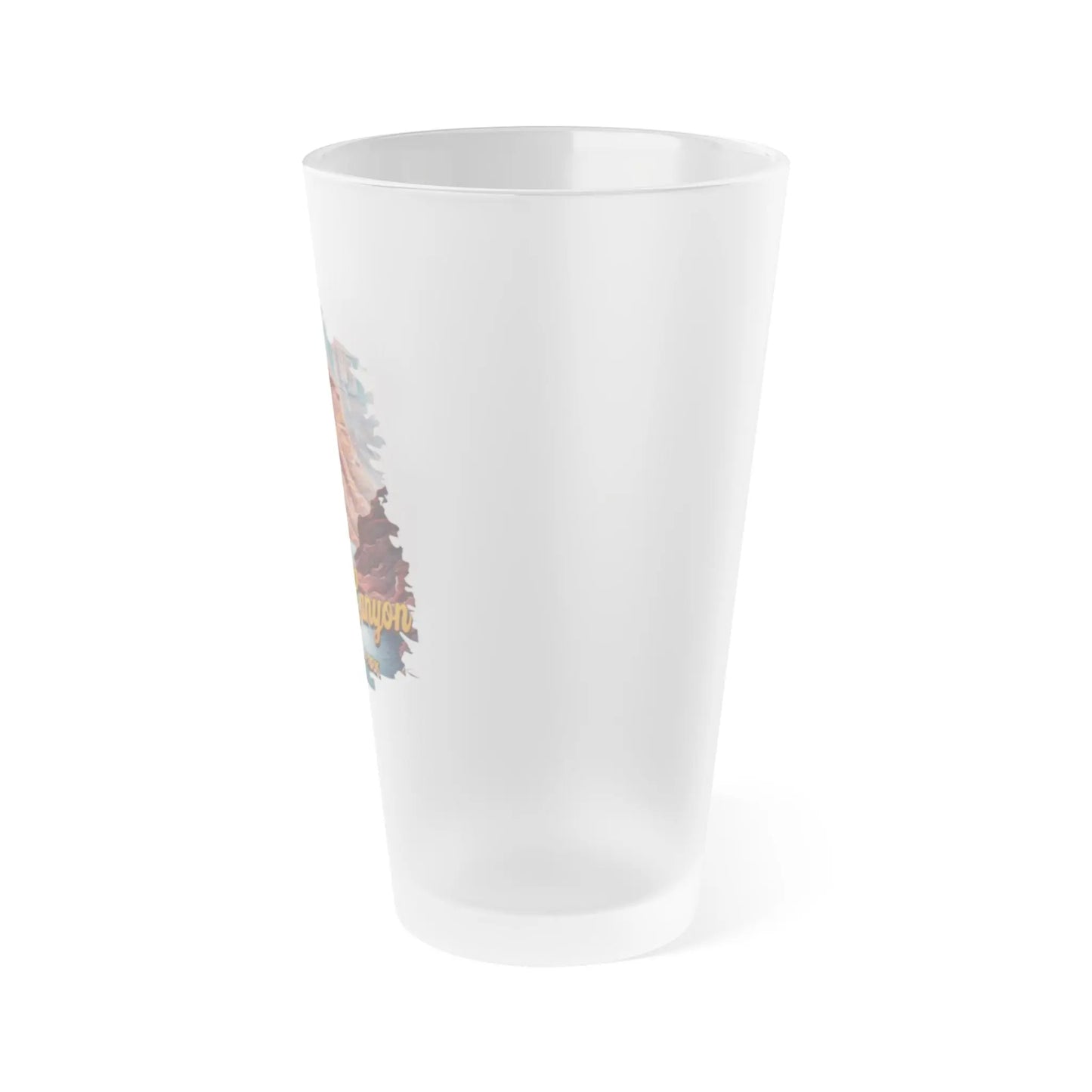 Grand Canyon National Park Frosted Pint Glass 16oz Distressed River Graphic Drinkware Printify