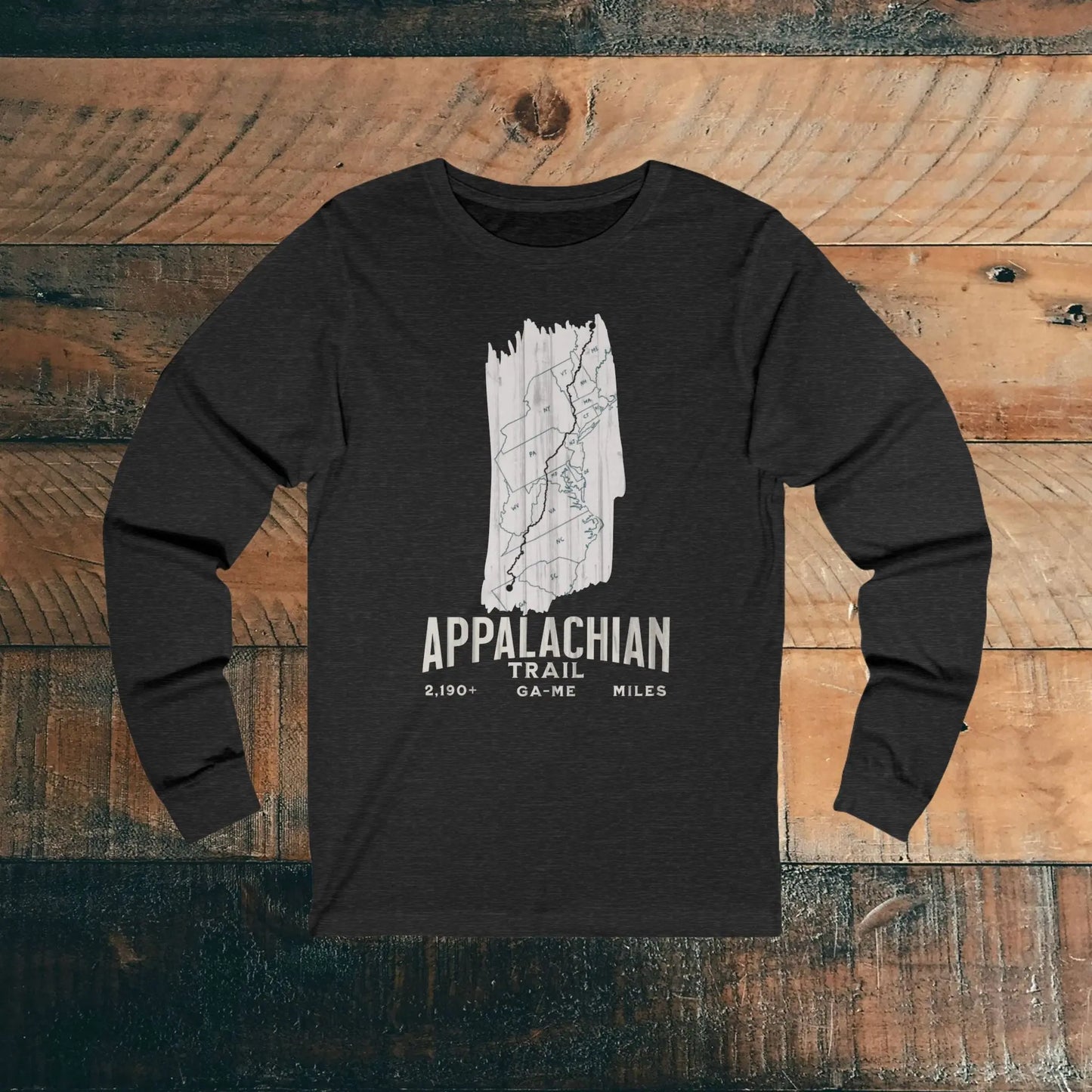 Appalachian National Scenic Trail Unisex Long Sleeve T-shirt AT White Blaze Long-sleeve Printify S Dark Grey Heather