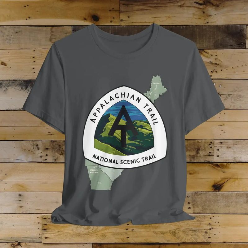 Appalachian Trail Unisex Jersey T-Shirt Logo Emblem Mountain Camp Hike Tee T-Shirt Printify Asphalt XS