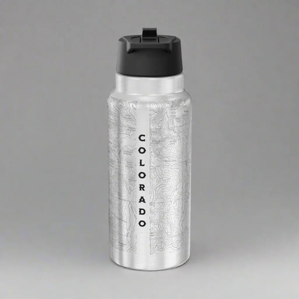 Rocky Mountain National Park Topographic Insulated Water Bottle Tumbler 32oz Mug Printify