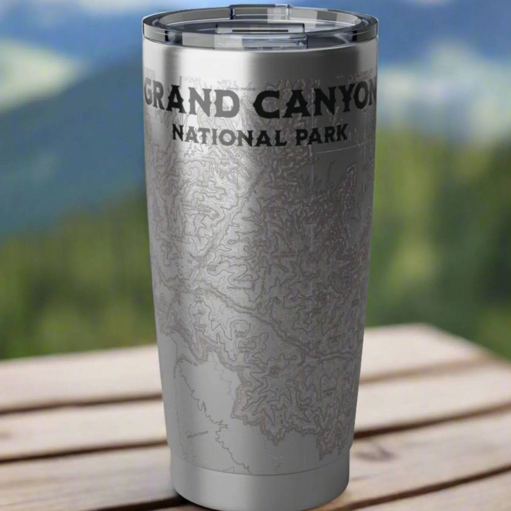 Grand Canyon National Park Topographic Tumbler 20oz Mug Printify