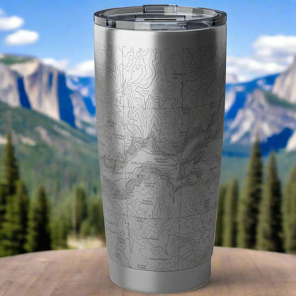 Yosemite National Park Topographic Tumbler 20oz Mug Printify