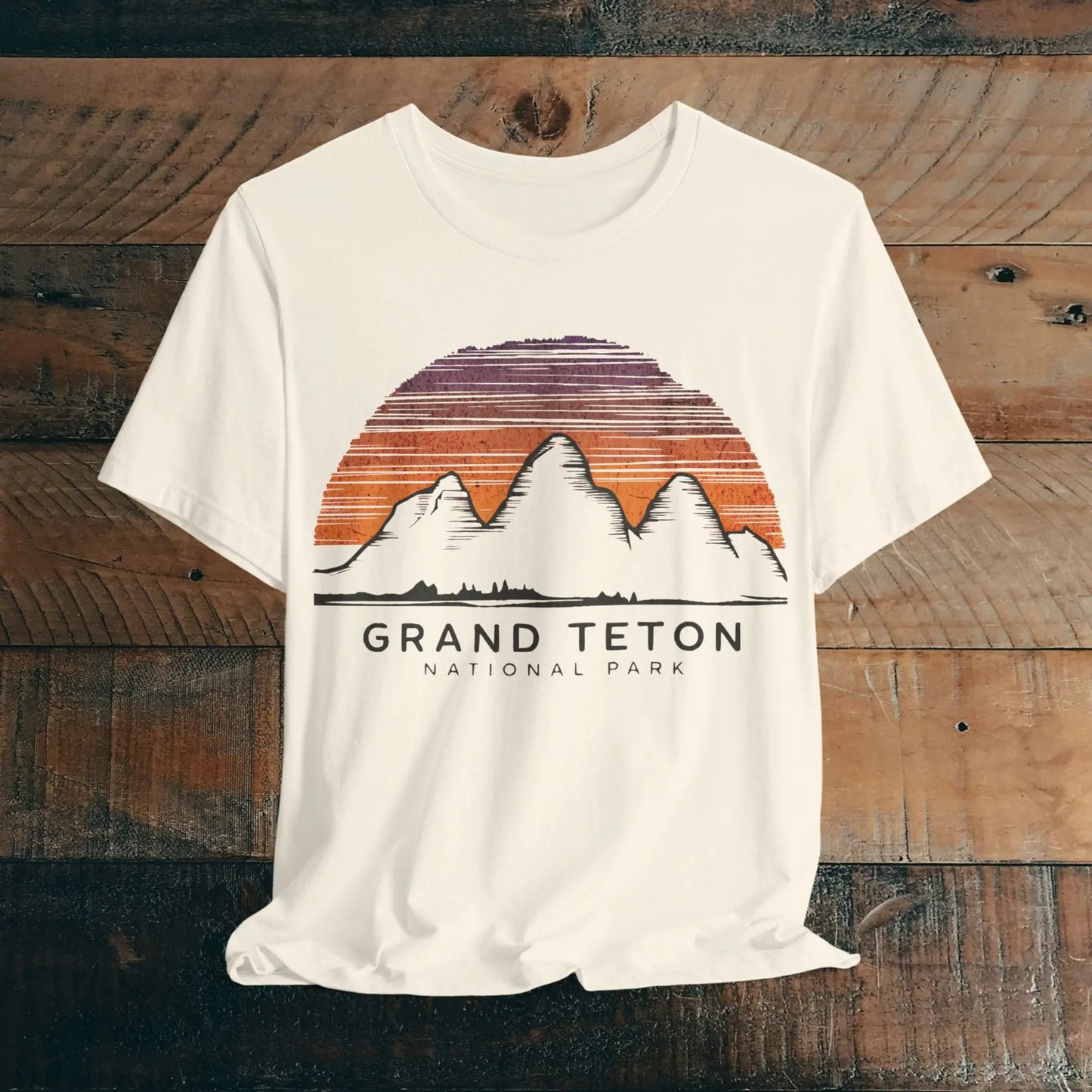 Grand Teton National Park Unisex Fit Soft T-Shirt Colorful Sky Art T-Shirt Printify Natural S