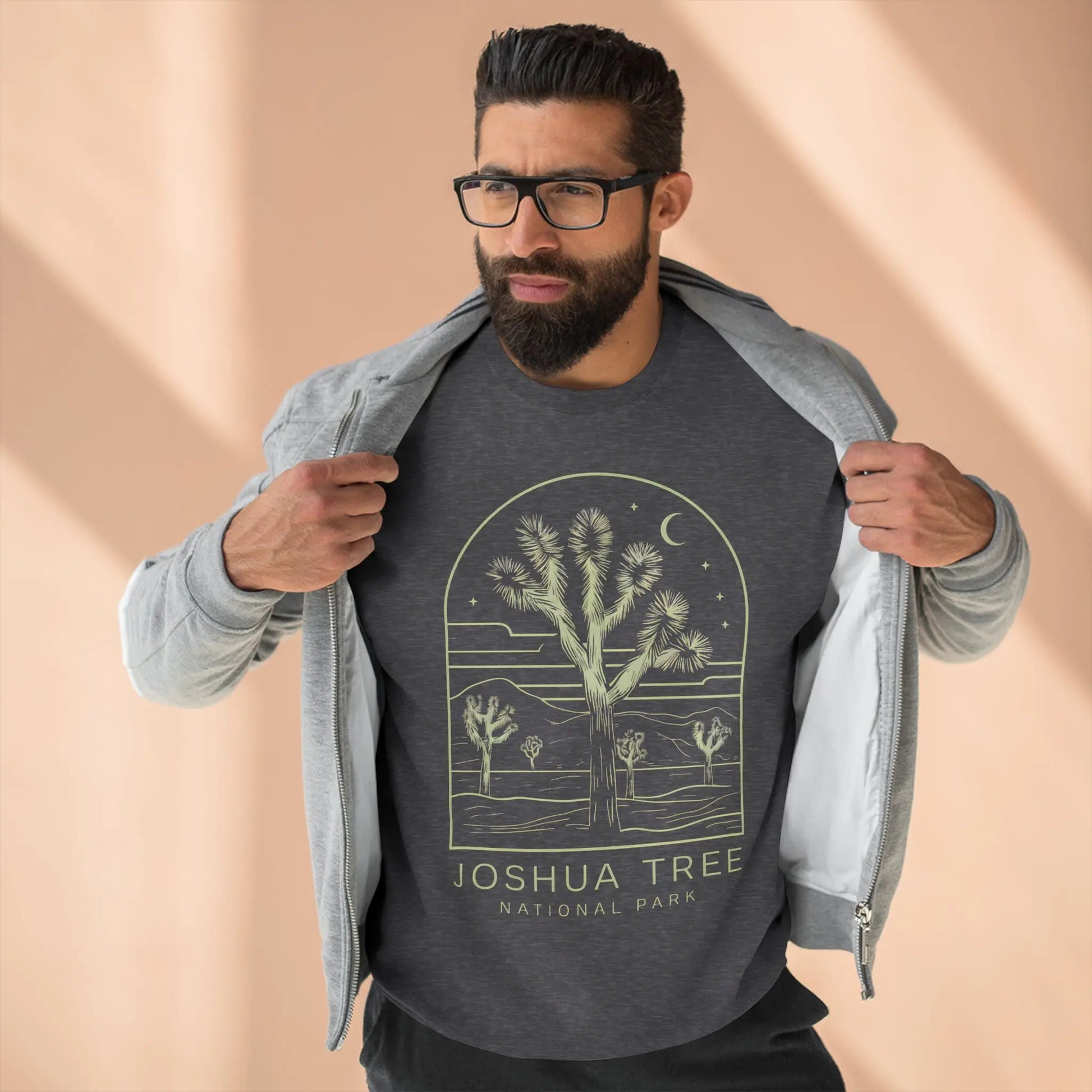 Joshua Tree National Park Unisex Crewneck Sweatshirt Twilight Art Sweatshirt Printify