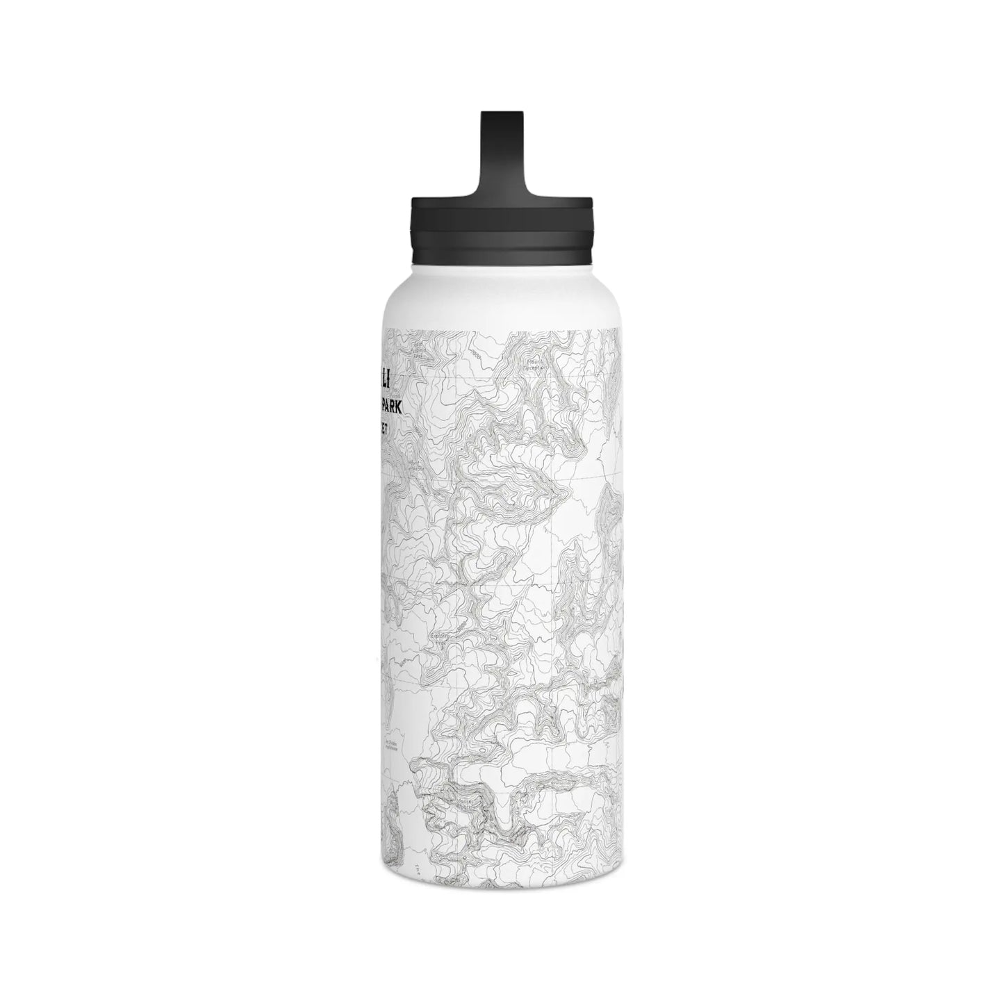 Denali National Park Topographic Stainless Steel Water Bottle Handle Lid Alaska 20,310 Ft. Mug Printify