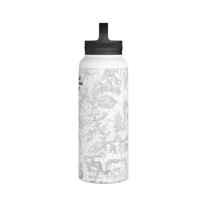 Denali National Park Topographic Stainless Steel Water Bottle Handle Lid Alaska 20,310 Ft. Mug Printify