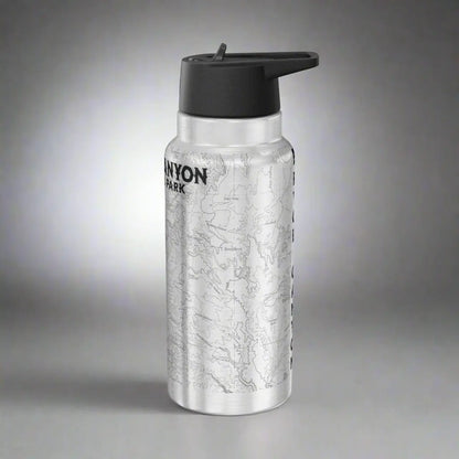 Bryce Canyon National Park Topographic Insulated Water Bottle Tumbler 32oz Mug Printify