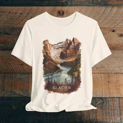 Glacier National Park Unisex T-Shirt T-Shirt Printify Natural XS