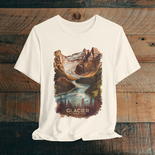 Glacier National Park Unisex T-Shirt T-Shirt Printify Natural XS