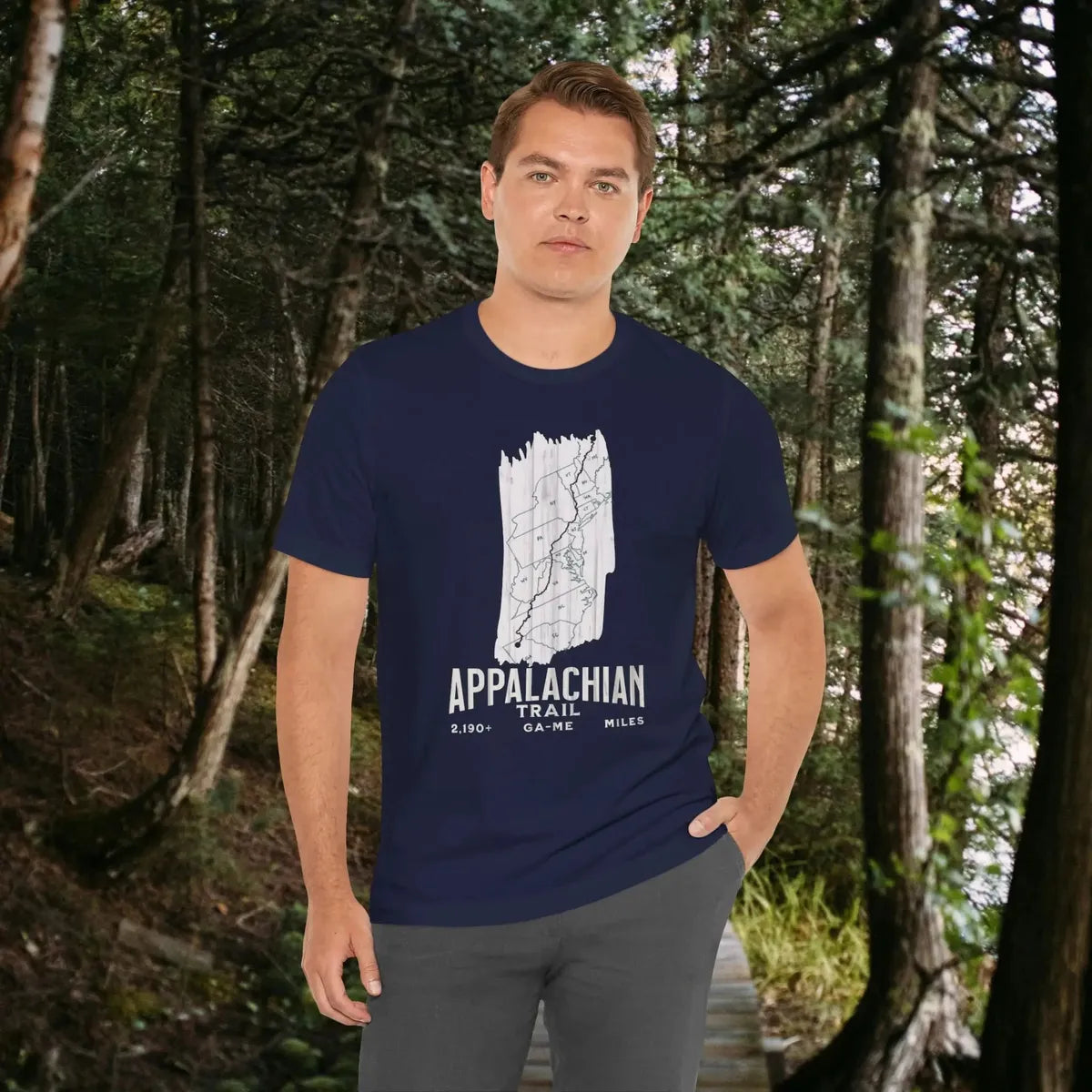 White Blaze Appalachian Trail Unisex T-Shirt Logo Camp Hike Tee T-Shirt Printify
