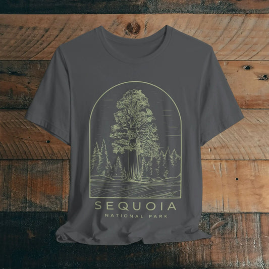 Sequoia National Park Unisex Fit Soft T-Shirt Tree Line Art T-Shirt Printify Asphalt S