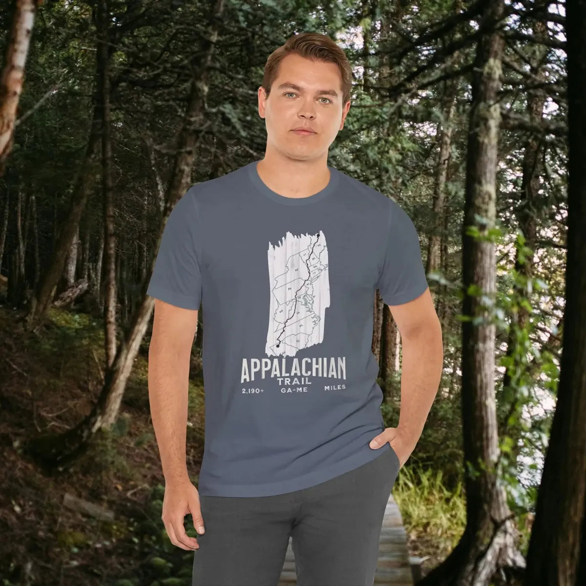 White Blaze Appalachian Trail Unisex T-Shirt Logo Camp Hike Tee T-Shirt Printify