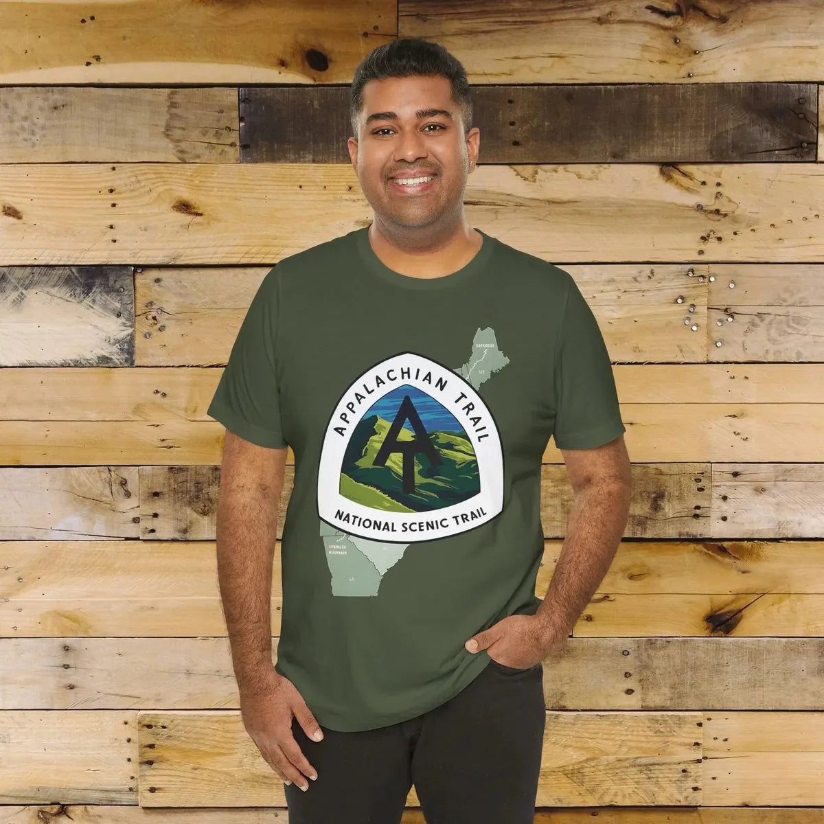 Appalachian Trail Unisex Jersey T-Shirt Logo Emblem Mountain Camp Hike Tee T-Shirt Printify