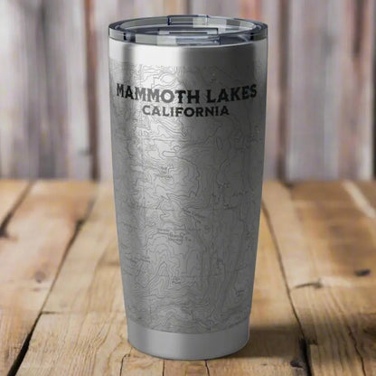Mammoth Lakes California Topographic Tumbler 20oz USGS Map Mug Printify 20oz Silver