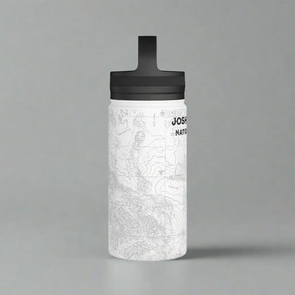 Joshua Tree National Park Topographic Stainless Steel Water Bottle Handle Lid California water bottle Printify