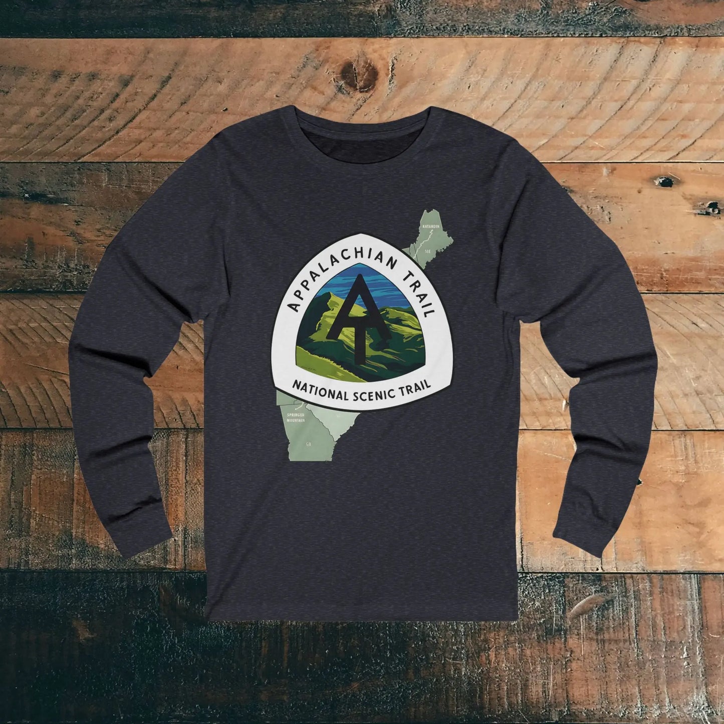 Appalachian National Scenic Trail Unisex Long Sleeve T-shirt AT Long-sleeve Printify S Heather Navy