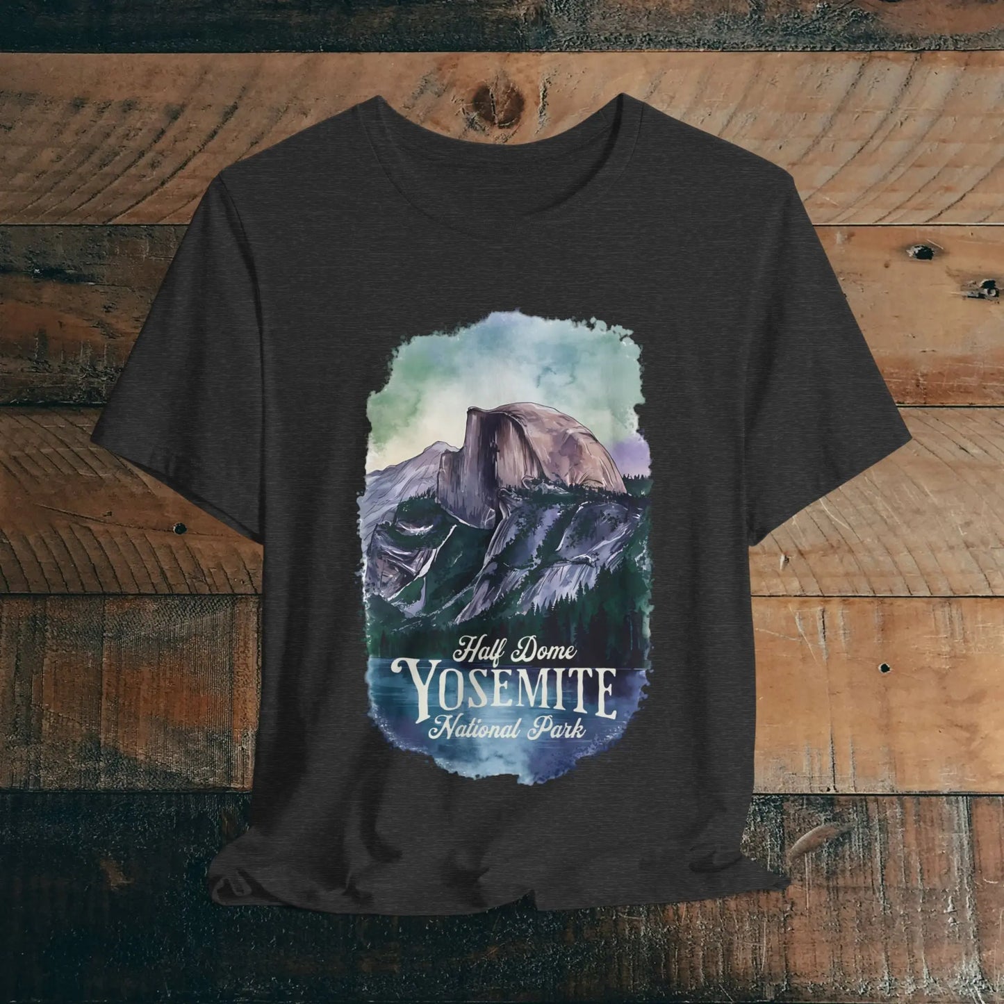 Half Dome Yosemite National Park Unisex T-shirt T-Shirt Printify Dark Grey Heather XS