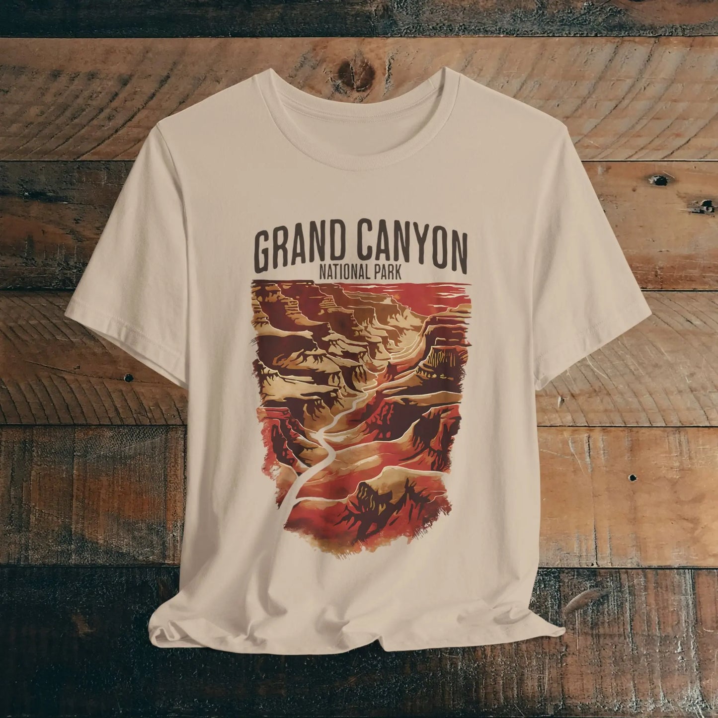 Grand Canyon National Park Unisex T-Shirt T-Shirt Printify Tan XS