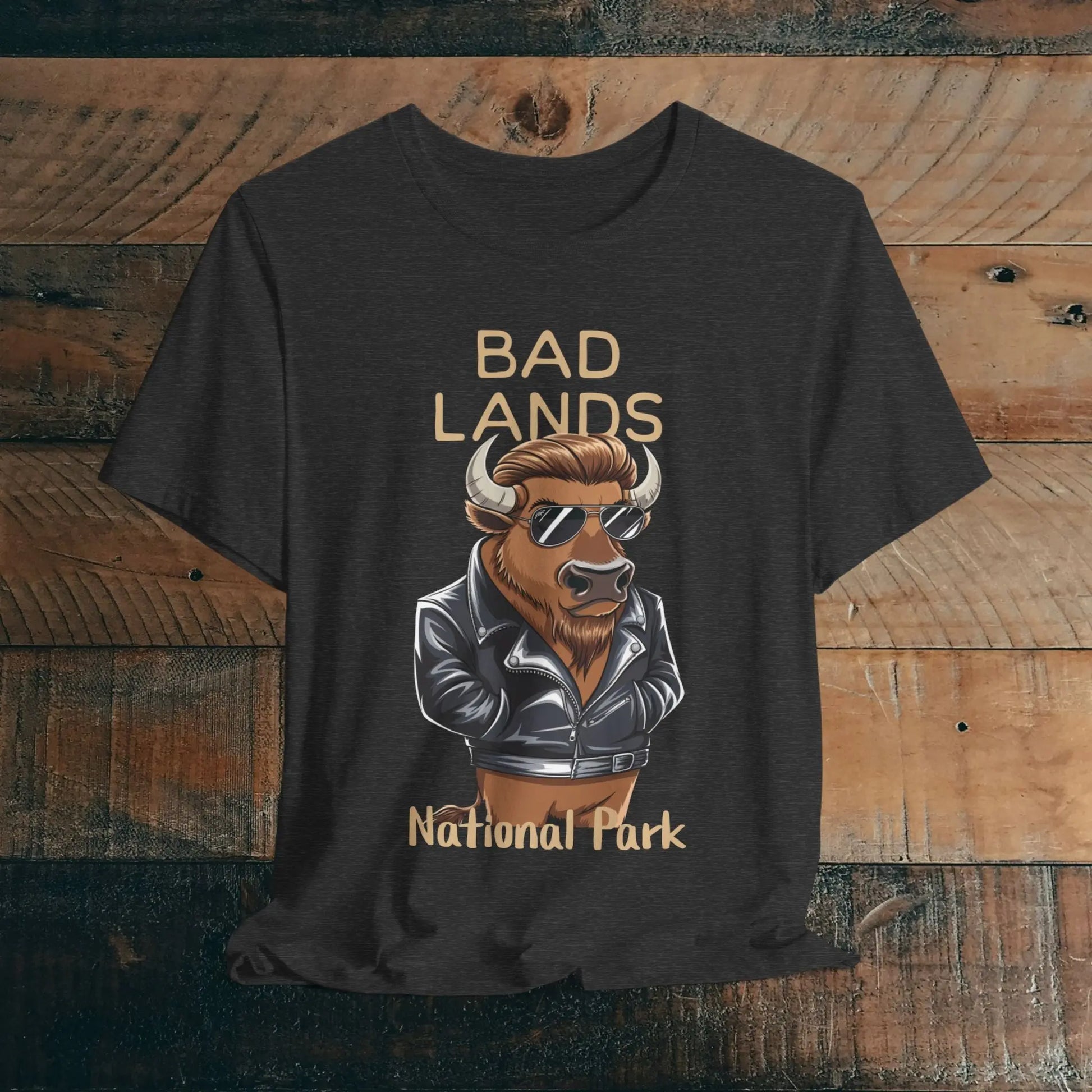 Badlands National Park Bad Lands Buffalo Unisex T-shirt T-Shirt Printify Dark Grey Heather XS