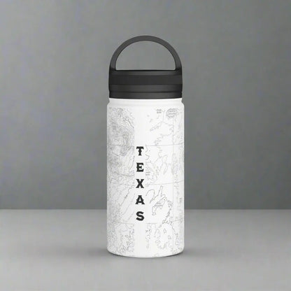 Big Bend National Park Topographic Stainless Steel Water Bottle Handle Lid Texas water bottle Printify