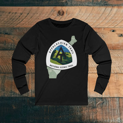 Appalachian National Scenic Trail Unisex Long Sleeve T-shirt AT Long-sleeve Printify S Black