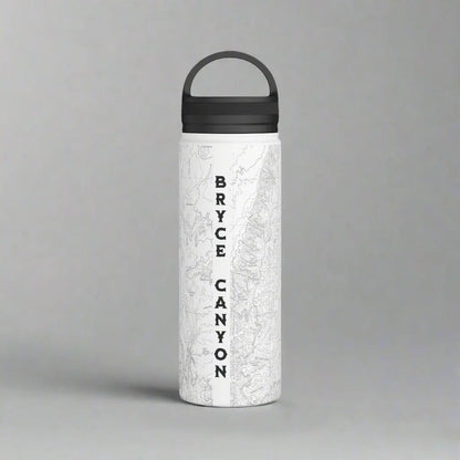 Bryce Canyon National Park Topographic Stainless Steel Water Bottle Handle Lid water bottle Printify