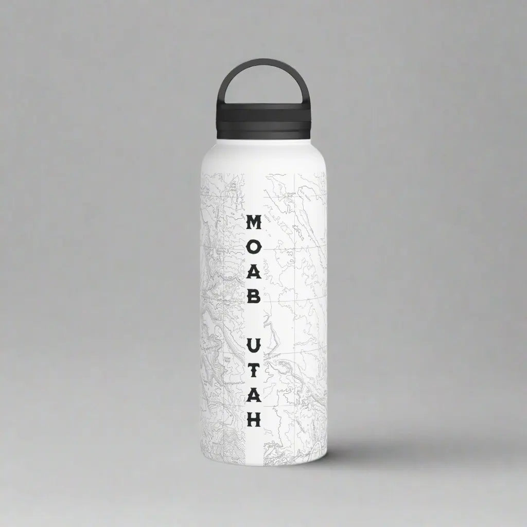 Arches National Park Topographic Stainless Steel Water Bottle Handle Lid Mug Printify