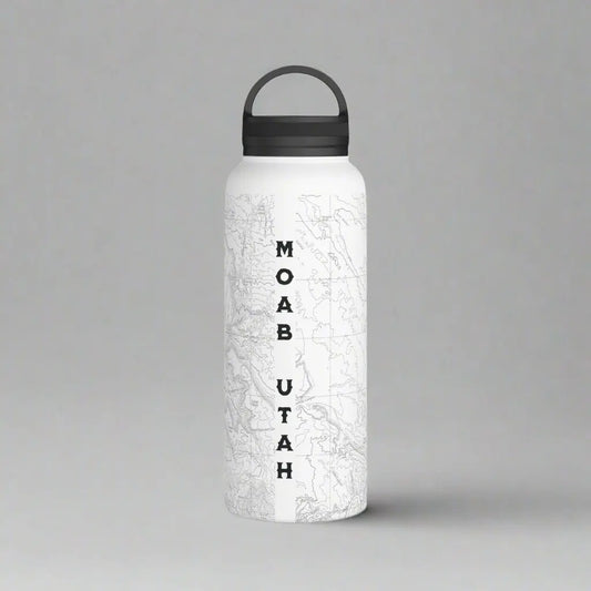 Arches National Park Topographic Stainless Steel Water Bottle Handle Lid Mug Printify