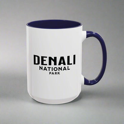 Denali Wolf Colored Mug Mug Printify 15oz Black