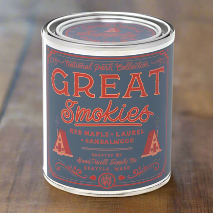 Great Smokies National Park Candle candle Good & Well Supply Co. 1/2 Pint Wood Wick