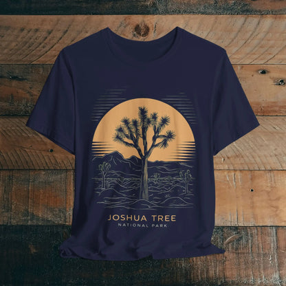 Joshua Tree National Park Unisex Fit Soft T-Shirt Desert Line Art T-Shirt Printify Navy S