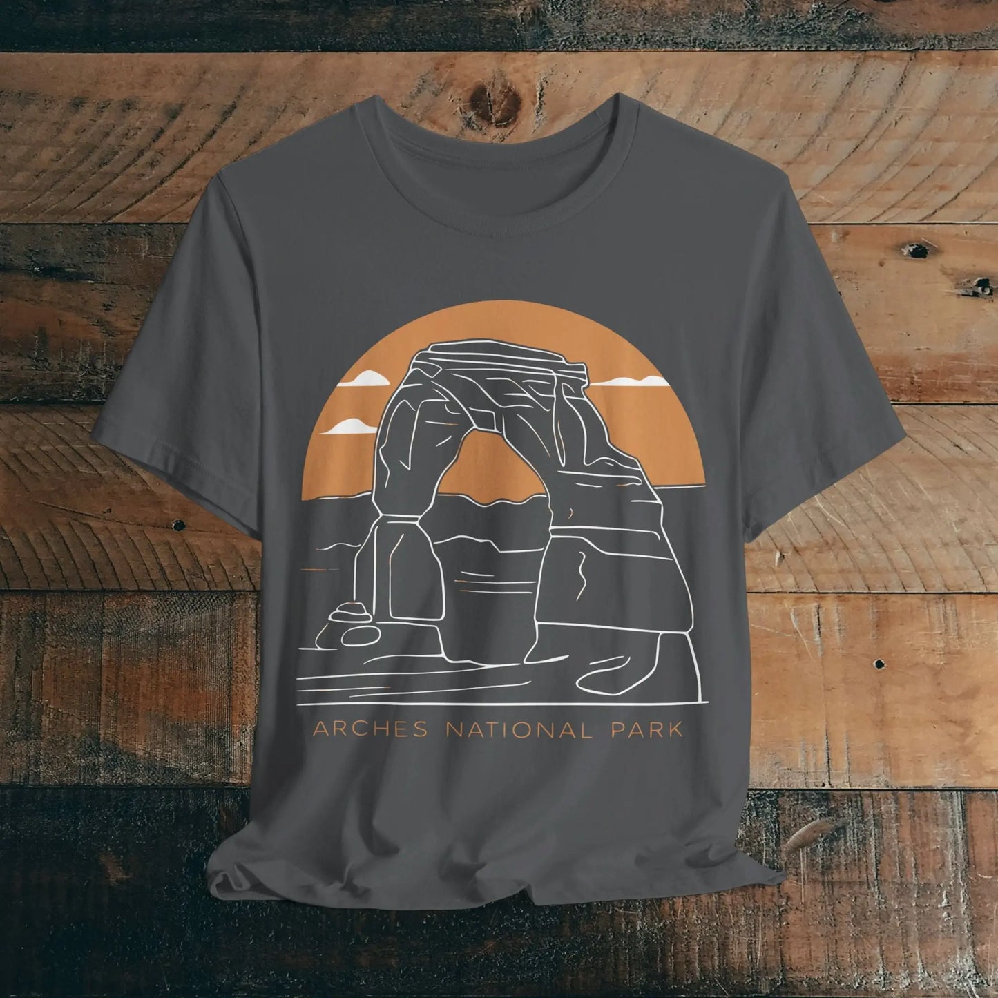 Arches National Park Unisex Fit Soft T-Shirt Delicate Arch Sunset T-Shirt Printify Asphalt S