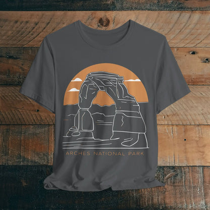 Arches National Park Unisex Fit Soft T-Shirt Delicate Arch Sunset T-Shirt Printify Asphalt S
