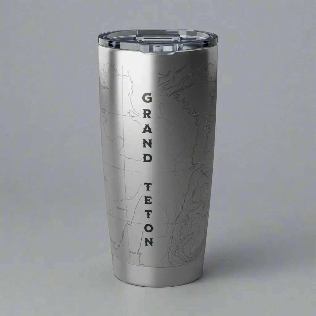 Grand Teton National Park Topographic Tumbler 20oz USGS Map Mug Printify