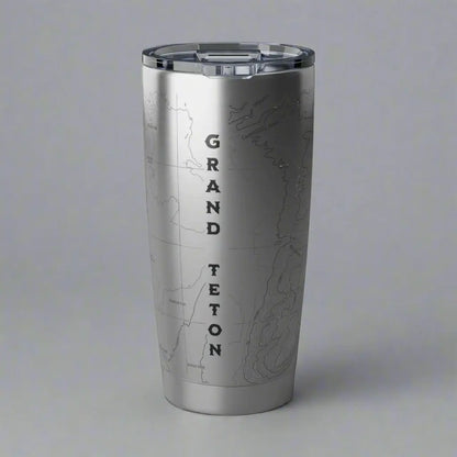Grand Teton National Park Topographic Tumbler 20oz USGS Map Mug Printify