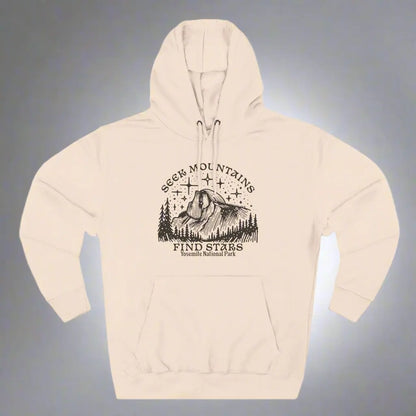 Seek Mountains Find Stars Yosemite National Park Fleece Hoodie Hoodie Printify S Pale Pink
