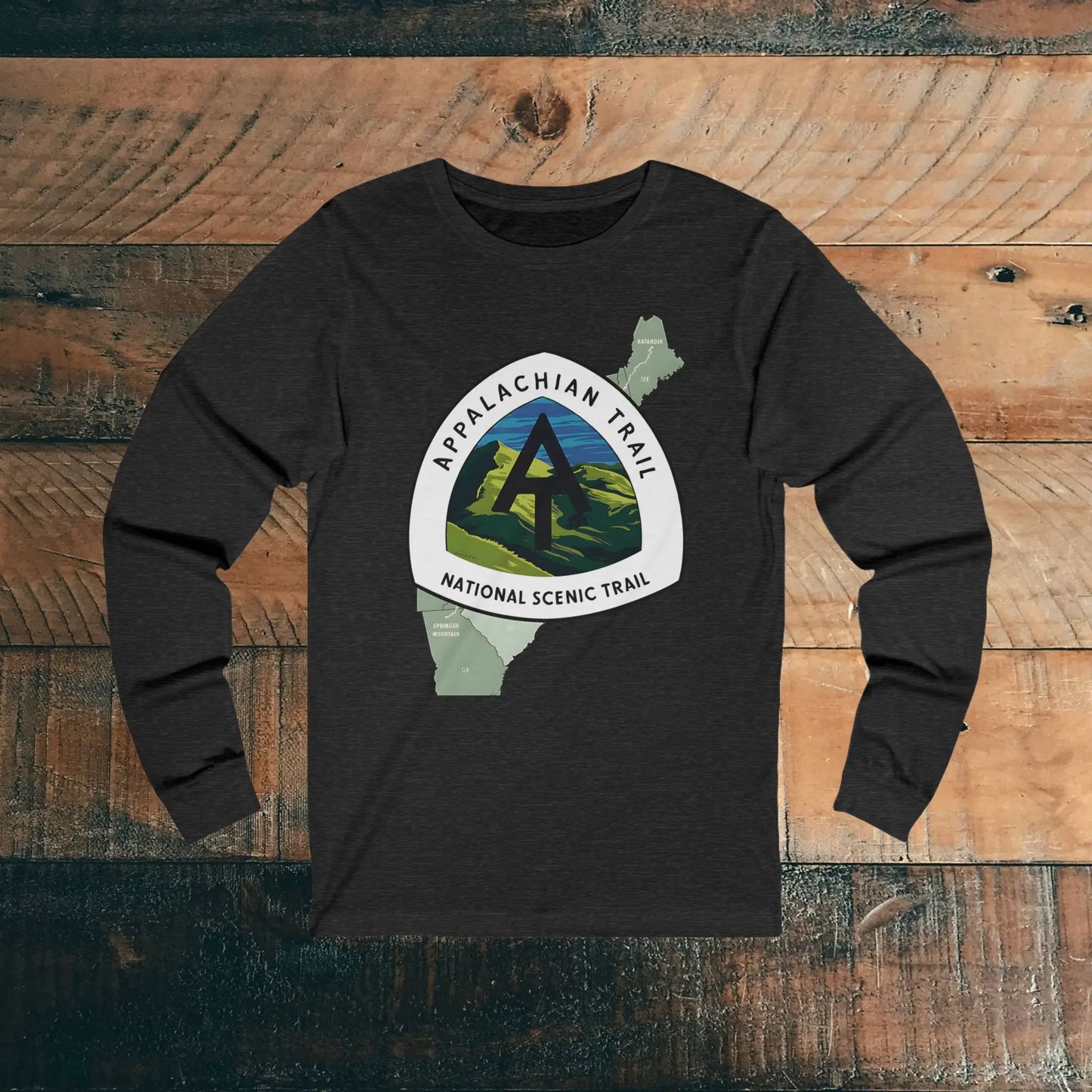 Appalachian National Scenic Trail Unisex Long Sleeve T-shirt AT Long-sleeve Printify S Dark Grey Heather